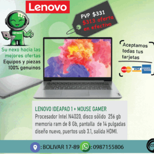 Laptop básica Lenovo 8 gb ram