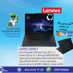 Laptop Lenovo legion OLED, geforce 5060